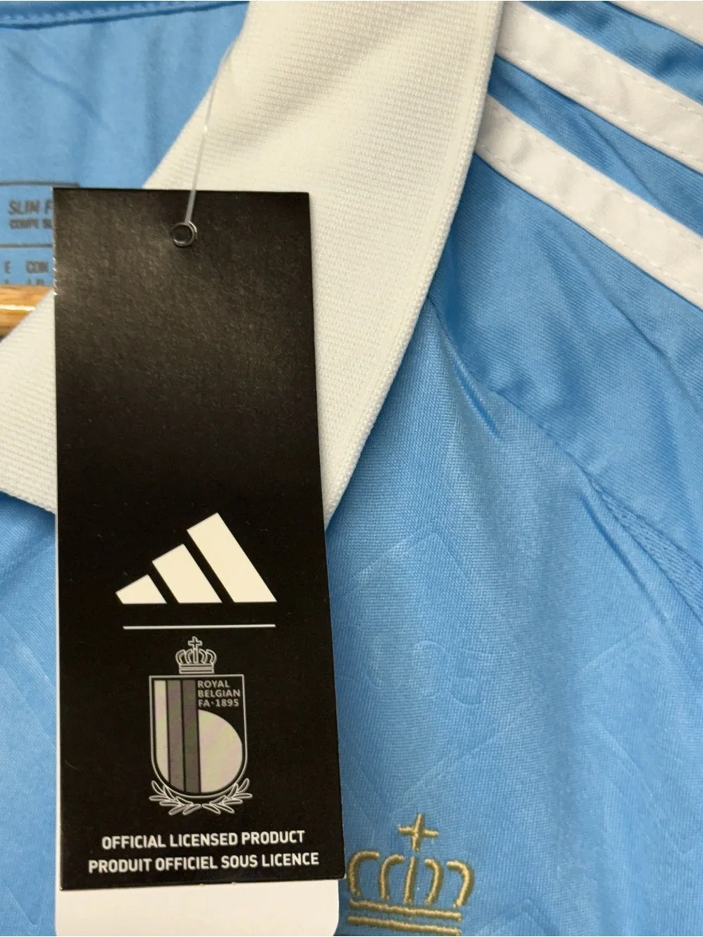 Adidas Belgium 2024 Away Jersey De Bruyne 7 Sky Blue Soccer Shirt Men L NWT